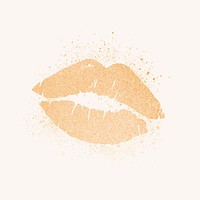 Shimmering sensual golden kiss vector