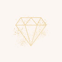 Shimmering golden geometric diamond vector