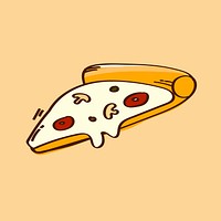 Slice of pizza doodle vector