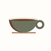 Green hot coffee cup vector
