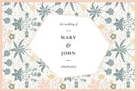 William Morris patterned wedding invitation template vector