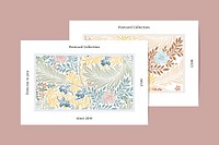William Morris pattern postcard vector