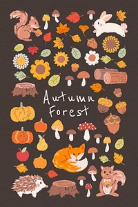 Autumn design elements vector set