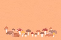 Autumn mushroom themed background vector