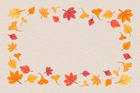 Autumn foliage frame beige template vector