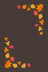 Autumn foliage frame brown template vector
