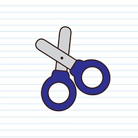 Blue school scissors drawing vector
