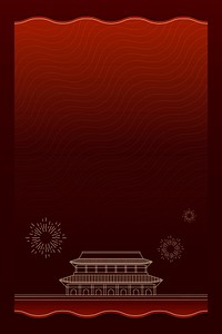Traditional Chinese design card copy space with Tiananmen square