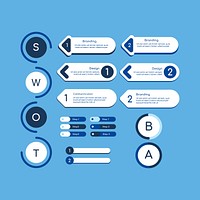Blue  infographic design elements vector collection<br />