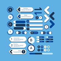 Blue  infographic design elements vector collection<br />