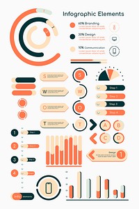 Orange  infographic design elements vector collection