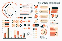 Orange  infographic design elements vector collection