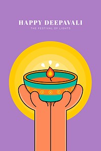 Happy Deepavali, the festival of lights background vector