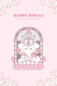 Ganesha Diwali festival background vector