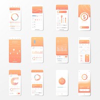 Orange and white stock trading infographic template design vector