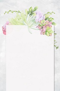 Hand drawn succulent card template vector