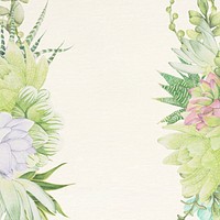 Hand drawn succulent themed background vector