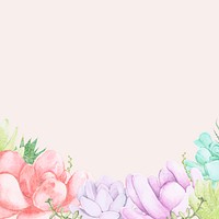 Hand drawn succulent themed background vector