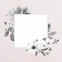 Blank square floral frame design vector
