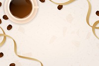 Coffee cup beige background template vector