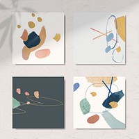 Abstract background card vector set