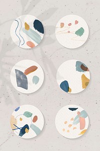 Colorful abstract design badge vector collection
