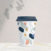 Abstract design element on a paper cup mockup vector