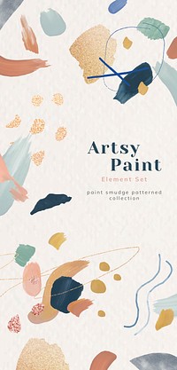 Watercolor brushstroke design elements background banner vector