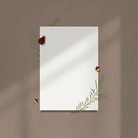 Blank rectangle autumn frame vector