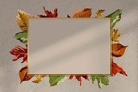 Blank rectangle leafy frame vector