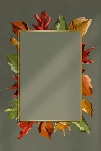 Blank rectangle leafy frame vector