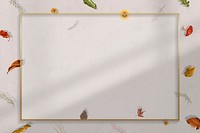 Blank floral autumn frame vector