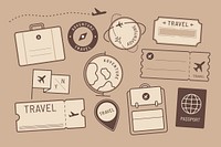 Travel stickers and badge set vector