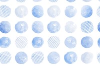 Indigo blue watercolor circle seamless patterned background vector