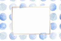 Gold frame with indigo blue circle seamless patterned background vector