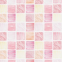 Pink and yellow watercolor geometric patterned seamless background vector