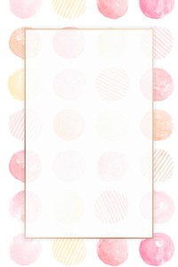 Gold frame with pink circle seamless patterned background vector