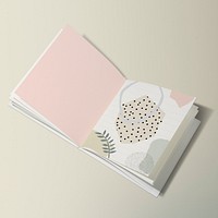 Blank pink geometric notebook vector