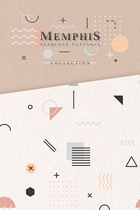 Beige Memphis seamless pattern vector