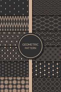 Seamless geometric pattern vector set