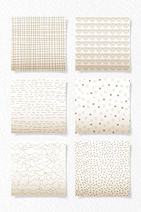 Beige abstract brush background vector set