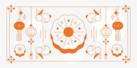 White and orange Chinese Mid Autumn festival background vector