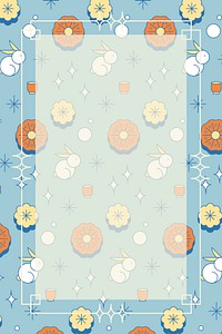 Rectangle frame on Chinese Mid Autumn festival seamless patterned background vector