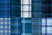 Blue plaid seamless patterned background vector set