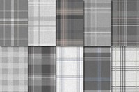 Gray plaid seamless patterned background vector set
