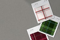 Plaid seamless pattern fabric sample swatch design element vector set