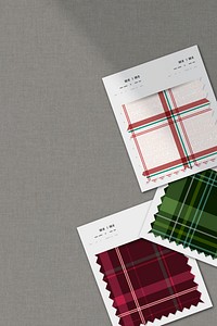 Plaid pattern fabric sample swatch design element vector set