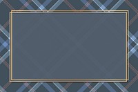 Navy blue tartan patterned frame vector template