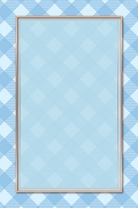 Blue tartan patterned frame vector template