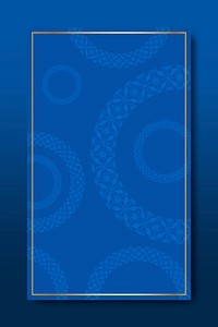 Indian pattern frame on blue background vector